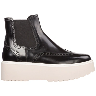 Hogan Chelsea Ankle Boots In Nero