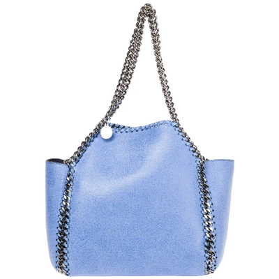 Stella Mccartney Women's Handbag Shopping Bag Purse  Falabella Mini Tote Reversibile Shaggy Deer In Blue