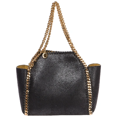 Stella Mccartney Women's Handbag Shopping Bag Purse  Falabella Mini Tote Reversibile Shaggy Deer In Black
