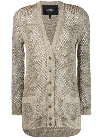 Marc Jacobs Knitted Cardigan Coat In Gold