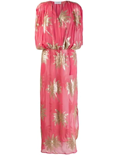 Ailanto Long Sequinned Palm Dress - Pink