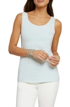 Nic + Zoe Perfect Scoop-neck Stretch-cotton Tank In Blue Light