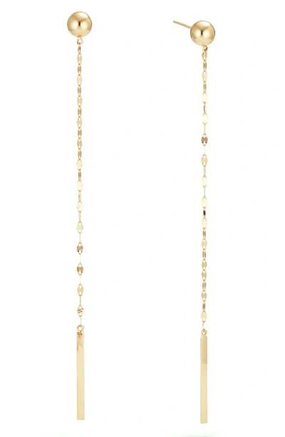 Lana 14k Gold Bead & Linear Chain Earrings In Yellow Gold