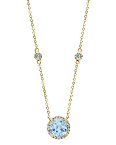 Kiki Mcdonough Grace 18k Blue Topaz & Diamond Necklace