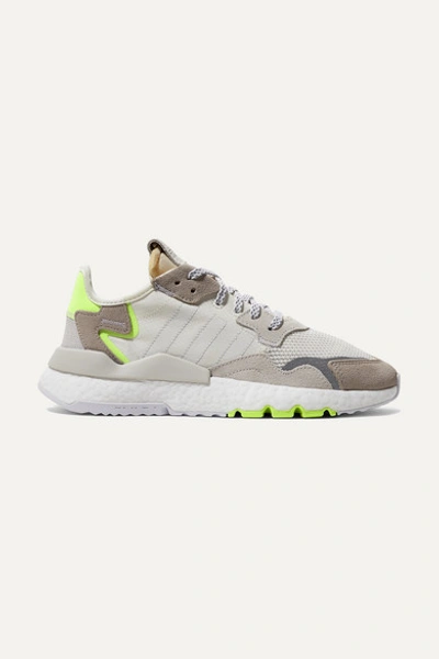 Adidas Originals Nite Jogger Ripstop, Mesh And Suede Trainers In White
