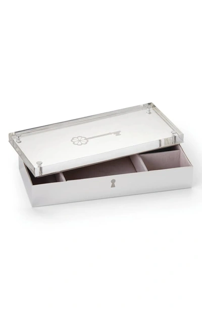 Kate Spade Key Court Jewelry Box - Metallic In Silver W/ Lucite