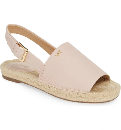 Michael Michael Kors Women's Fisher Leather Espadrille Sandals In Pink Tumbled Leather