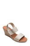 Andre Assous Allison Wedge Sandal In Platino