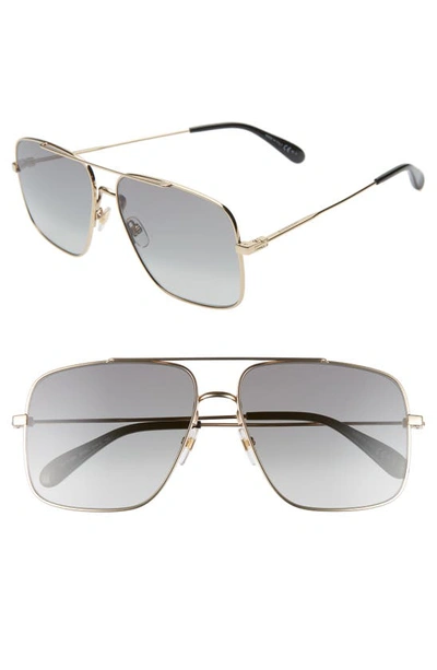 Givenchy Men's Brow Bar Aviator Sunglasses, 69mm In Gold