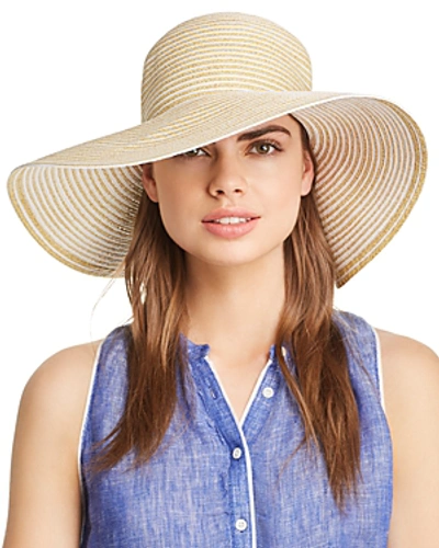 Aqua Two-tone Packable Floppy Sun Hat - 100% Exclusive In Natural/ivory