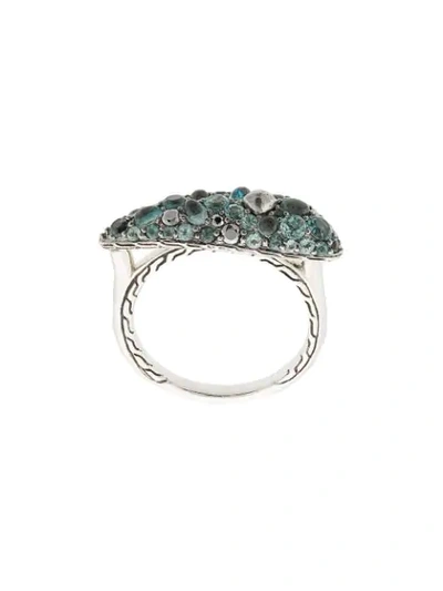John Hardy Sterling Silver Classic Chain Multi-stone Ring In Blue