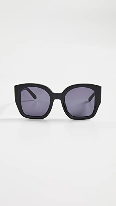 Karen Walker Checkmate Oversized Acetate Sunglasses In Black/smoke Mono