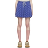 Gucci Gg Pleated Technical-jersey Shorts In Blue