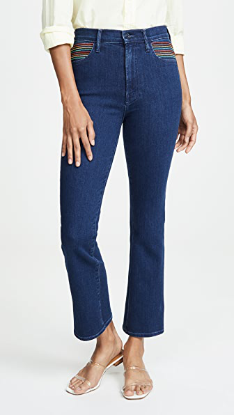 rainbow bootcut jeans