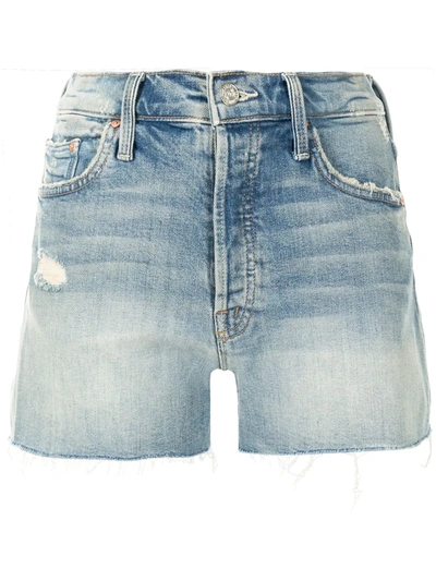 Mother The Tomcat Kick Fray Denim Shorts In True Confessions