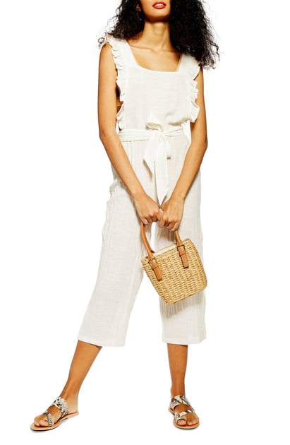 topshop frill crop jumpsuit