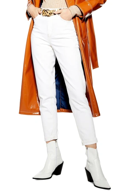 Topshop High Waist Mom Jeans In White
