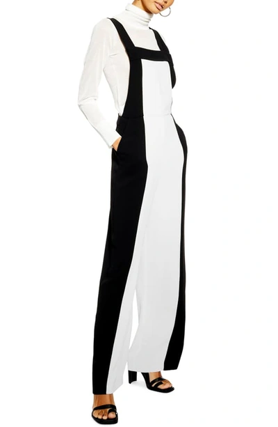 Topshop Colorblock Jumpsuit In White Multi