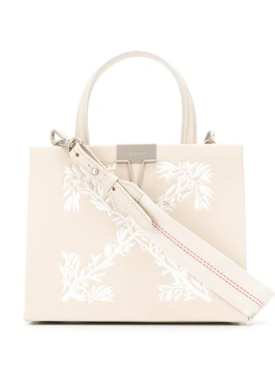 Off-white Hanna Leaves Mini Box Tote In Off White