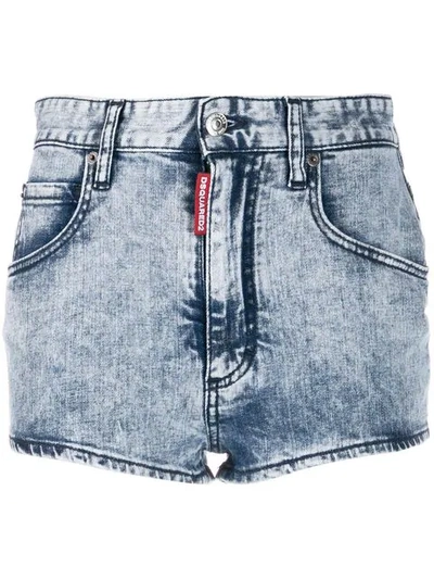 Dsquared2 Stonewashed Shorts In Blue