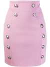 Balmain Mini Pencil Skirt In Pink