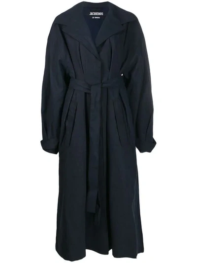 Jacquemus Oversized Belted Trench Coat - Blue