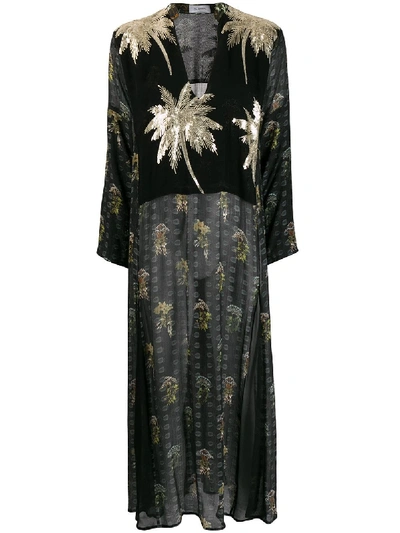 Ailanto Palm Tree Maxi Dress - Black