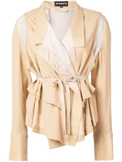 Ann Demeulemeester Lightweight Blazer With Layers In Neutrals