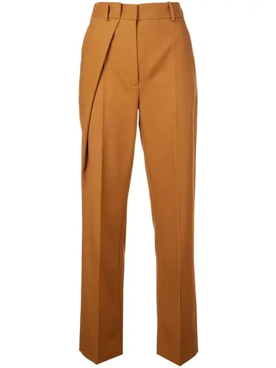 Cedric Charlier High-waisted Trousers In Brown