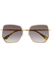 Jimmy Choo Aline Sunglasses In Gold