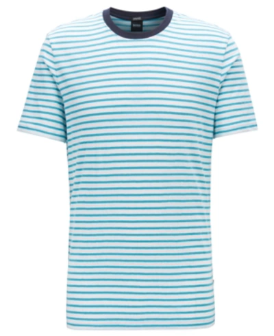 Hugo Boss Boss Men's Striped T-shirt In Blue