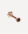 Maria Tash 18ct 1.5mm Scalloped Set Black Diamond Single Threaded Stud Earring In Rose Gold