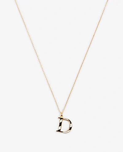 Ann Taylor Striped Initial Necklace In Gold
