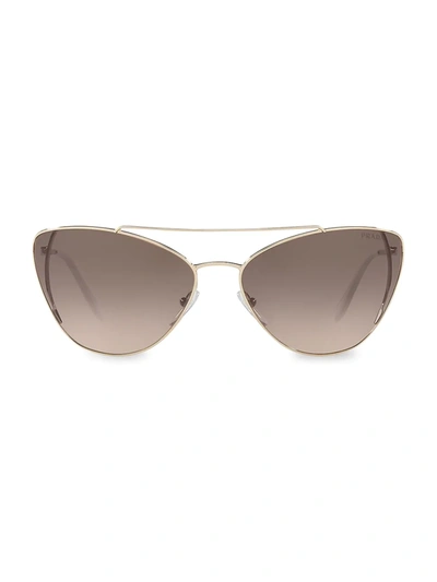 Prada Women's Brow Bar Cat Eye Sunglasses, 68mm In Brown