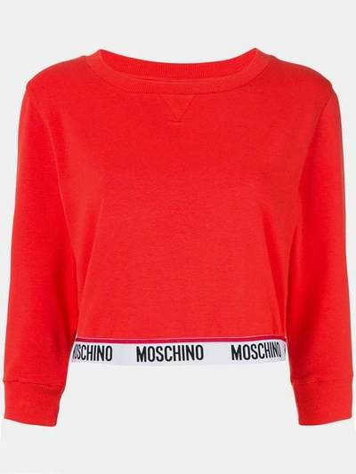 Moschino Cropped-sweatshirt - Rot In Red