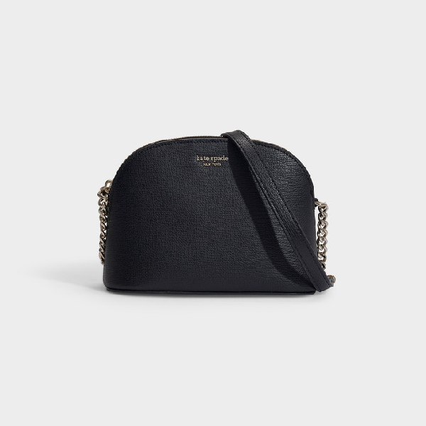 Kate Spade New York | Sylvia Small Dome Crossbody Bag In Black Leather ...