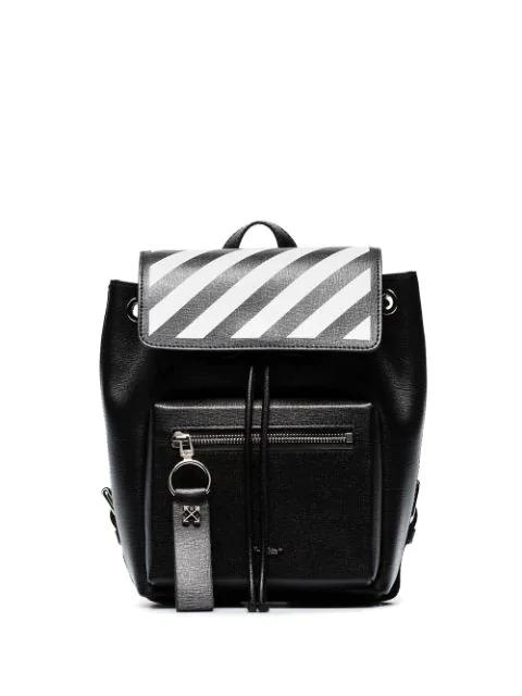 Off-white Off White | Diag Mini Backpack In Black Calfskin In 1001black White | ModeSens