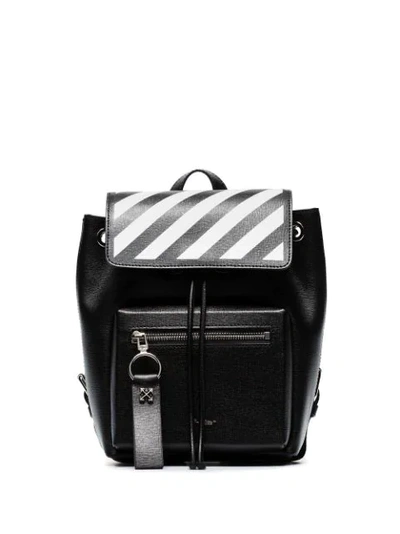 Off-white Black Zip-pocket Mini Leather Backpack