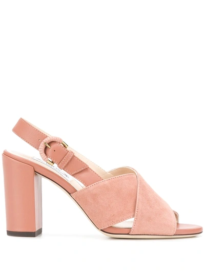 Tod's Suede And Leather Peep Toe Sandals In Dark Pink