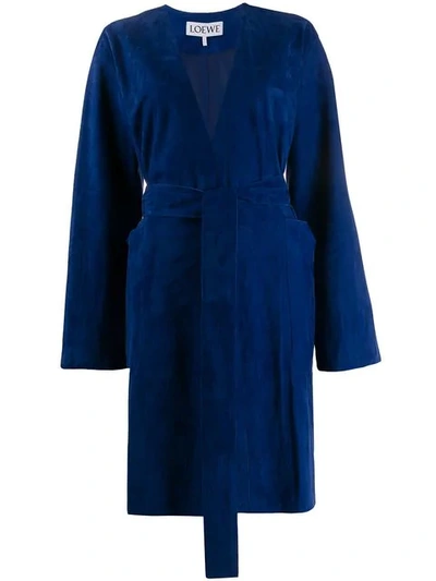 Loewe Belted Coat - Blue