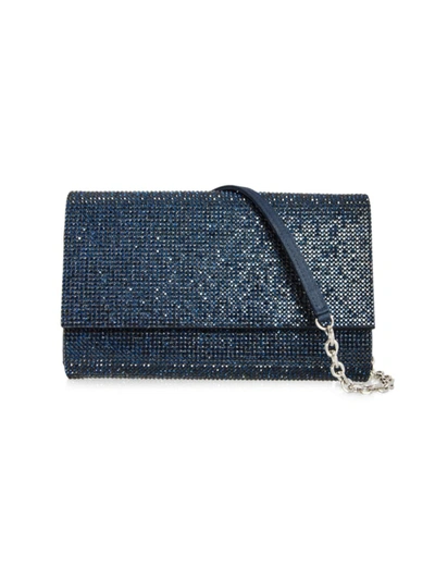 Judith Leiber Fizzoni Full-beaded Clutch Bag In Blue Navy