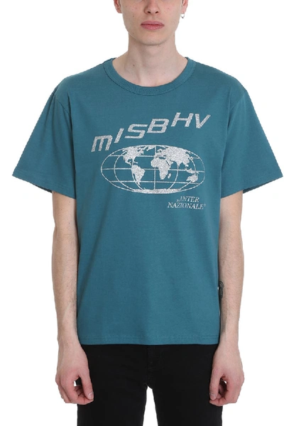 Misbhv Internazionale 2.0 Green Cotton T-shirt In Petroleum | ModeSens
