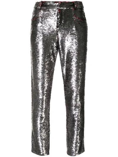 Iro Sequinned Skinny Jeans In Silver