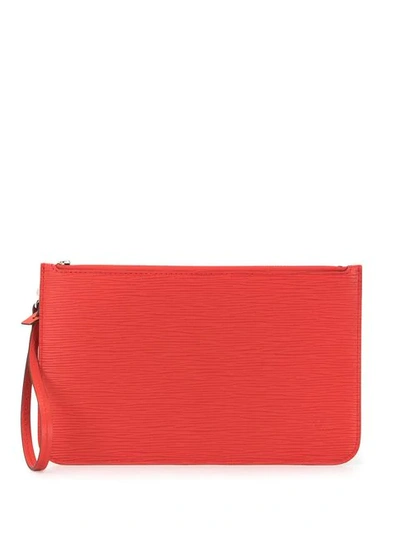 Pre-owned Louis Vuitton Epi Wristlet Clutch In Red
