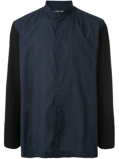 Issey Miyake Mandarin Style Shirt In Blue