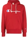 Champion Logo Print Hoodie - Red