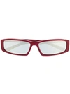 Balenciaga Rectangle Frame Sunglasses In Red