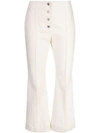 Rosetta Getty Cropped Flare Jeans In White
