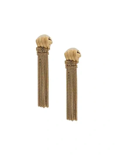 Bottega Veneta Hand Drape Earrings In Gold