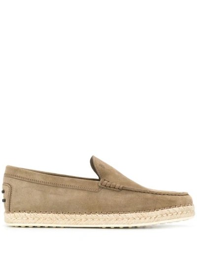 Tod's Round Toe Espadrilles In Neutrals